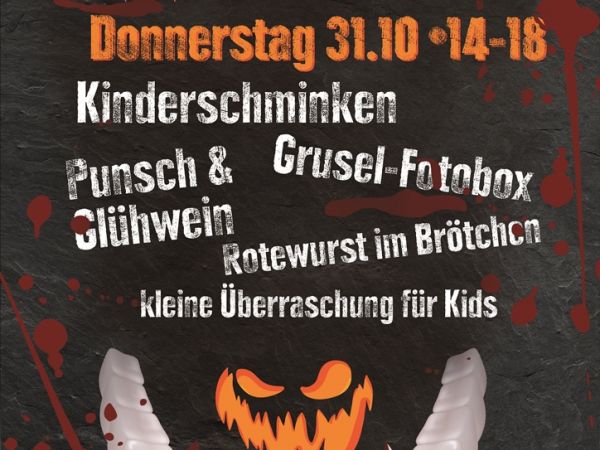 Werbeplakat für die Halloween-Aktionen für Kinder am 31.10.24