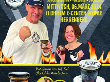 Plakat zu einer Werbeaktion mit Axel Schulz