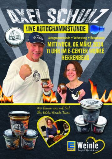Plakat zu einer Werbeaktion mit Axel Schulz