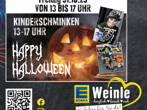 Am Freitag 31.10.24 von 13 bis 17 Uhr große Halloween Kinderschminkaktion in Gärtringen