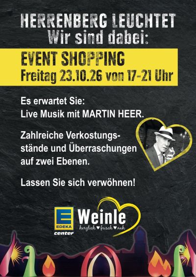 Plakat für Herrenberg leuchtet mit Eventshopping am 23.10.26 von 17-21 Uhr